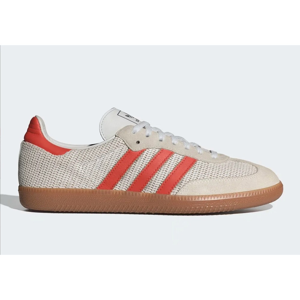 Adidas Originals Samba OG Mens 8.5 Crystal White Preloved Red IG1380 Sneaker